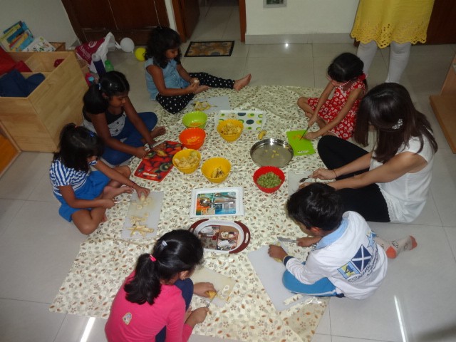 Food prep at Anokhi Montessori